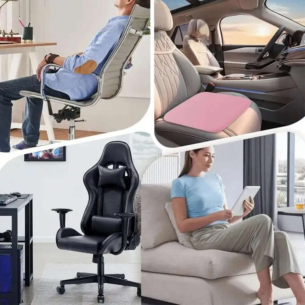 4cm Thick Seat Cushion Ultra Soft Breathable Office Chair Pad Anti-Slip Rebound Car Seat Pad