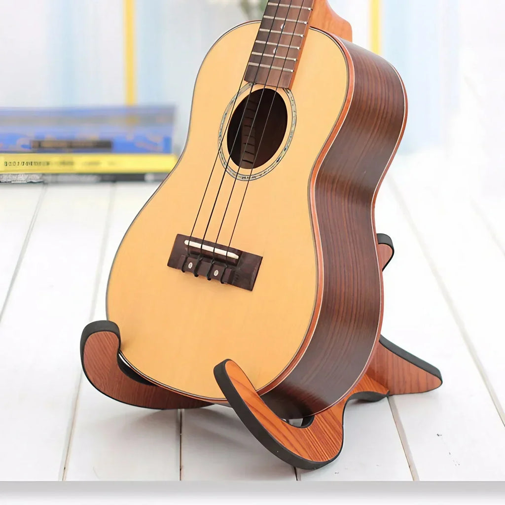 1 Pair Wooden Ukulele Stand Adjustable Guitar Holder for Musical Instruments Accessories Portable Bamboo Stand