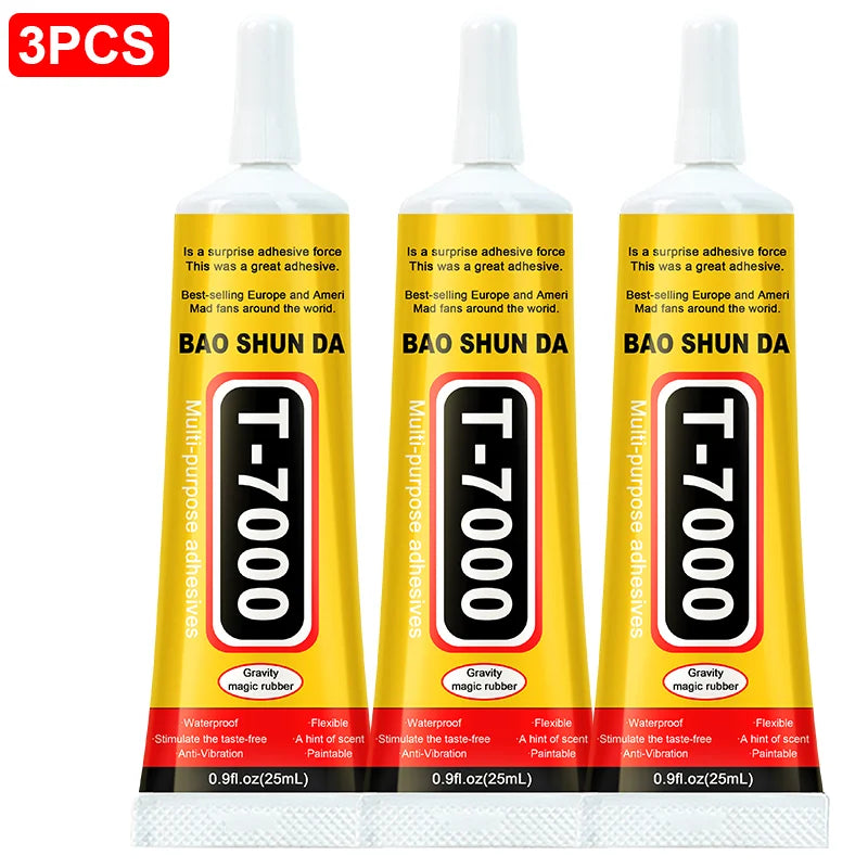 T-7000 - Black Strong Adhesive, High Performance Waterproof Adhesive for Precision Maintenance, Ideal for Phones, Electronics, Jewelry and Electronics, DIY Manufacturing.