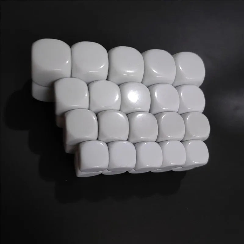 10pcs/ Set 12/14/16/18/20/22MM Smooth White Dice Can Be Used To Write Interest Teaching Blank DIY Dice