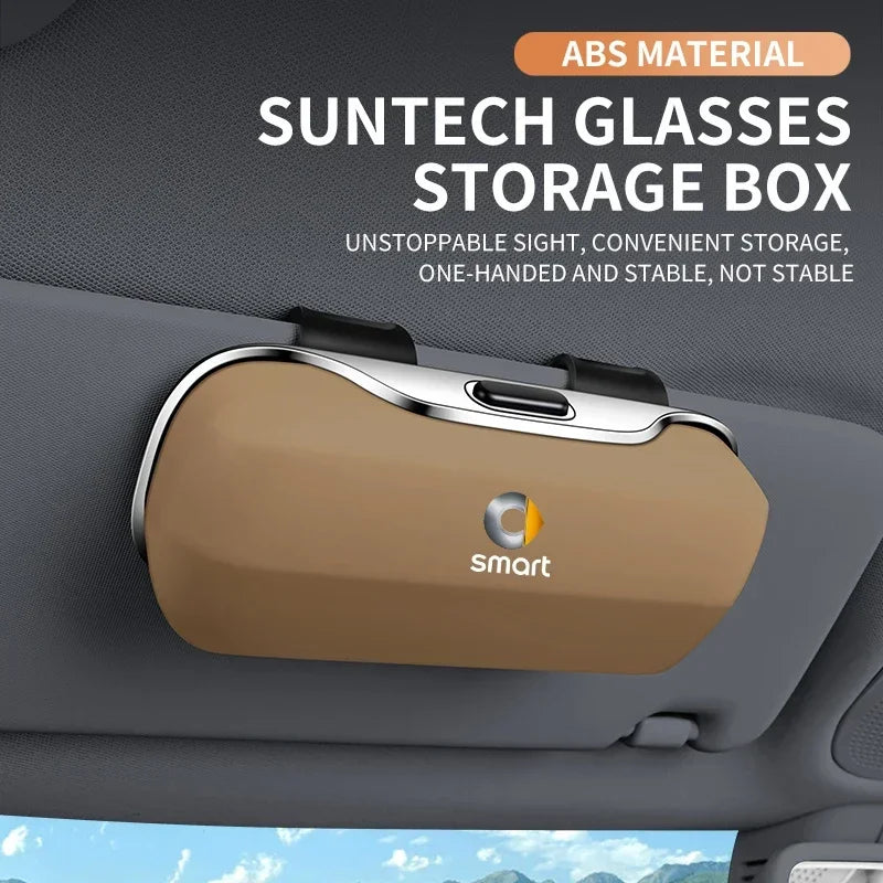 Car Eyewear Case Box Sunglasses Holder Sun Visor Storage Protective Frame Box Glasses Clip For Smart Fortwo Forfour 453 451 452