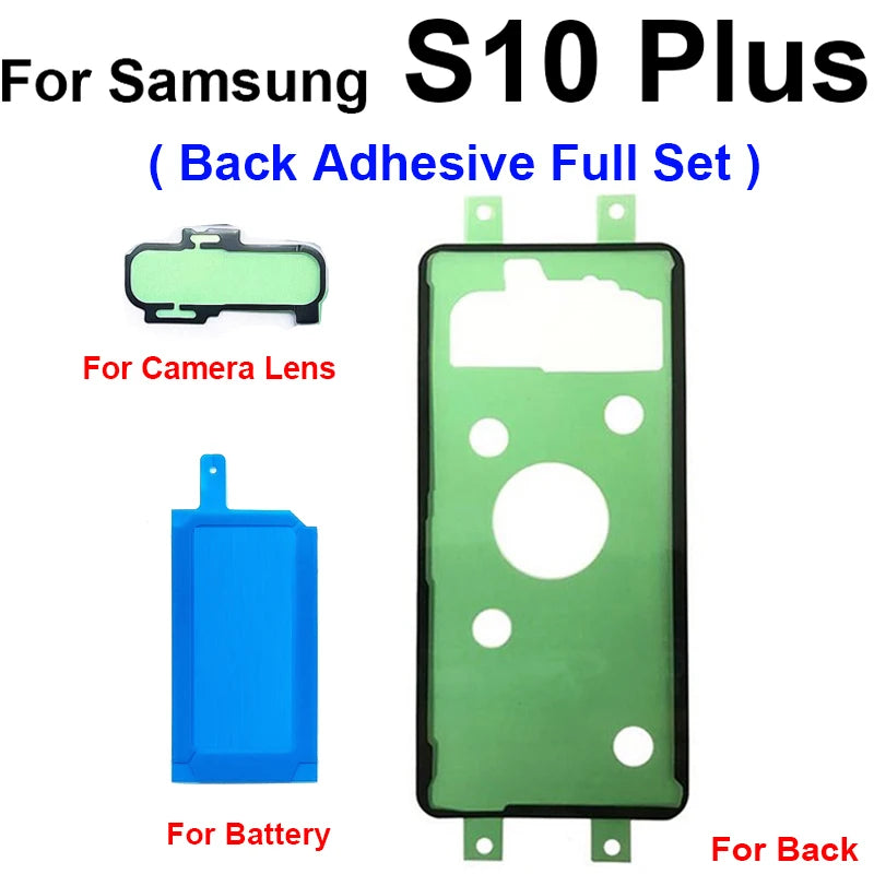 LCD Screen Back Cover Battery Camera Lens Sticker Full Set Adhesive Tape For Samsung Galaxy S10 S10e S10 Plus 5G Adhesive Repair