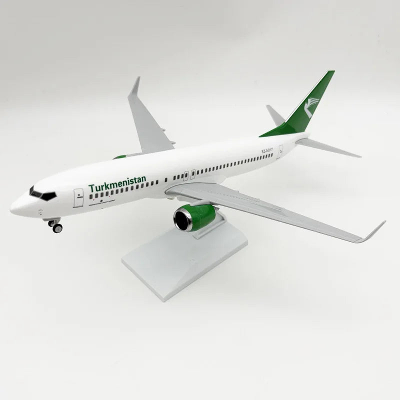 30CM Plane Model Turkmenistan B737 Resin Die-cast airplane With Base Adult Enthusiast Gift Collection Aircraft  Aviation
