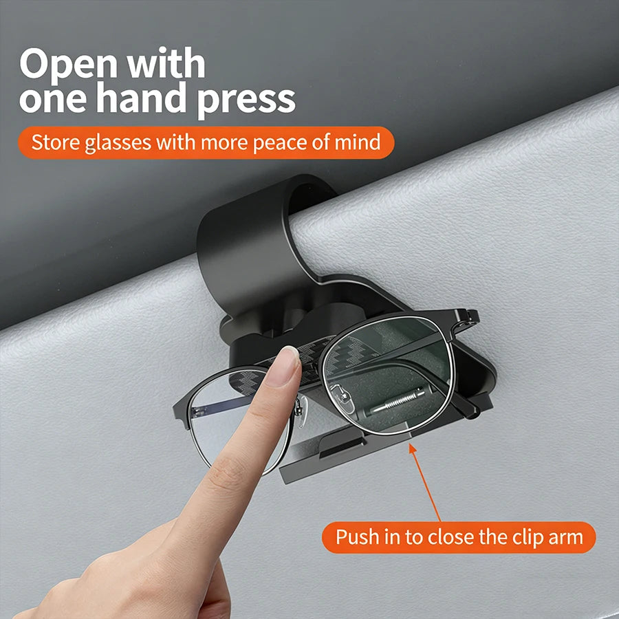 Car-Mounted Glasses Clip, Multi-Functional Back Clip Type Snap-On Sunglasses Holder, Visor Sunglasses Storage