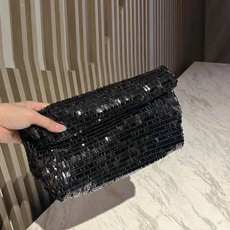 Women Envelope clutch bag Fashion shiny Sequins ladies Clutches Party lady evening bags handbag