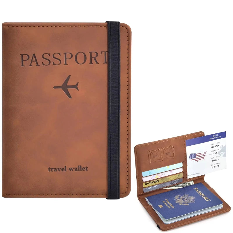 Homefish PU Leather Wallet Travel Passport Purse Card Male Travel Accessories Hand Carry Passport Business Cards Holder Wallet