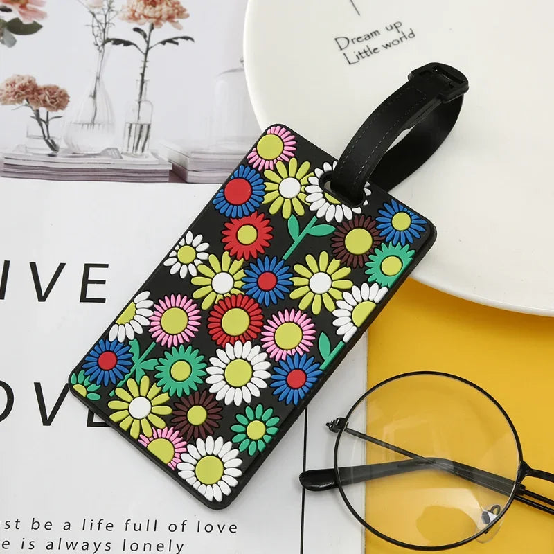 1PCS New Suitcase Color Pattern Luggage Tags Design ID Tag Luggage Label Address Holder Identifier Label Travel Accessories