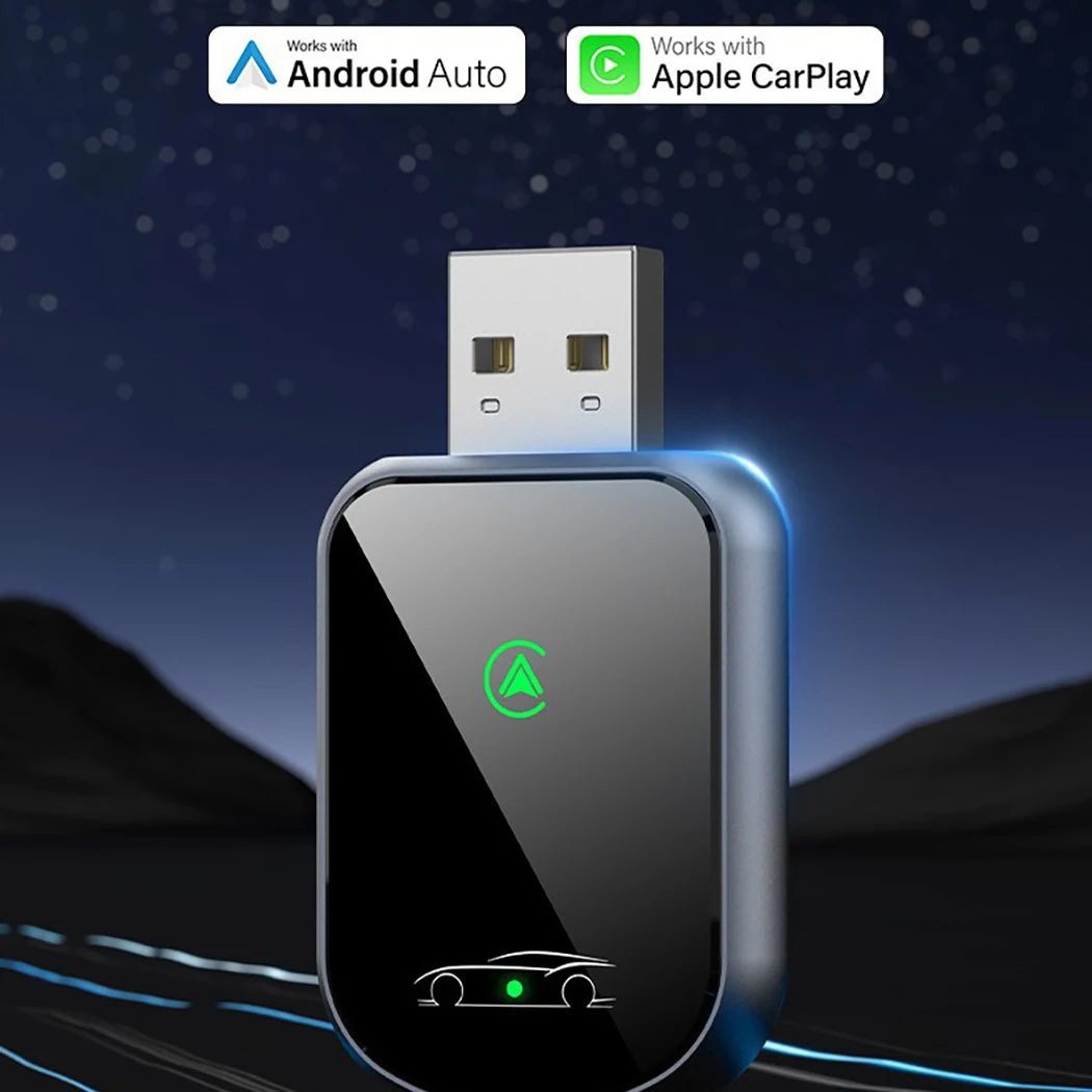 2 in1 Wireless CarPlay & Android Auto Adapter USB Type-C 5GHz Plug Play