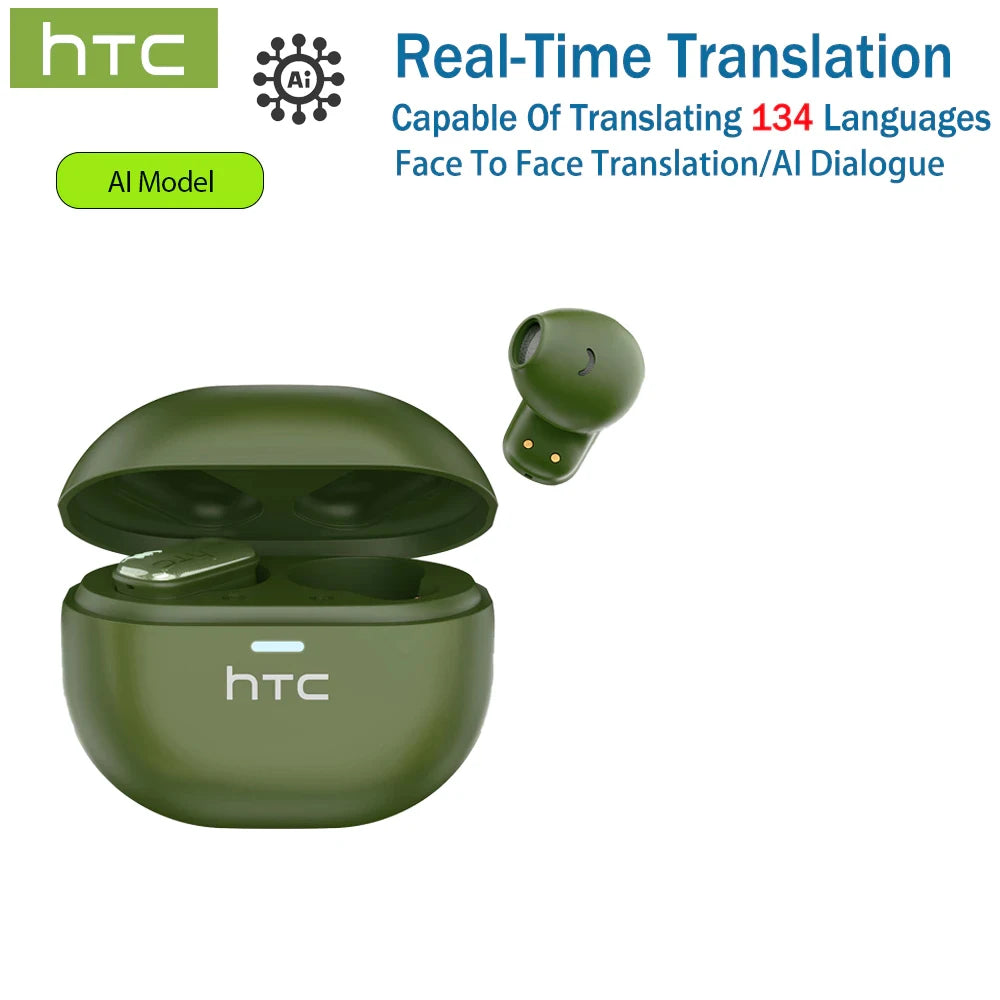 AI Translate Earbud HTC NE16 Face To Face Translation TWS Wireless Bluetooth Earphone With Mic HD Call HIFI Stereo Sport Earbuds