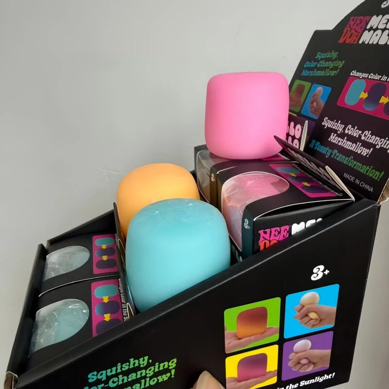 Needoh Mello Mallo Squishy UV Reactive Sun Color Changing Soft Stress Non-toxic Squeeze Anti Anxiety Stress Relief Fidget Toy