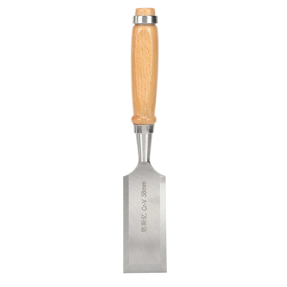 Wooden Handle Flat Chisel Woodworking Tool Hardware Tools Industrial Accessory Chrome Vanadium Alloy Steel 38mm Chisel