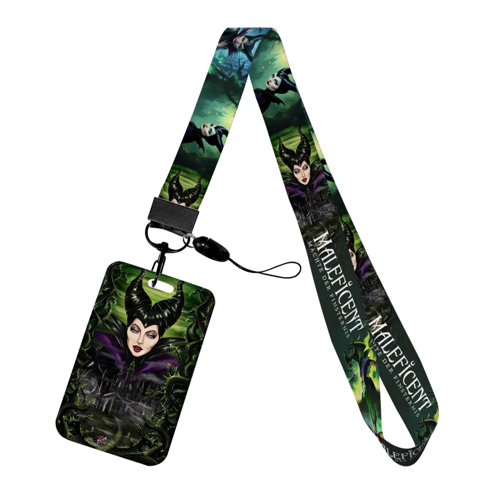 Disney Villains ID Badge Holder Neck Strap Pendant Door Card Holders Lanyards Girls Lanyard Student Kids Credential Holder