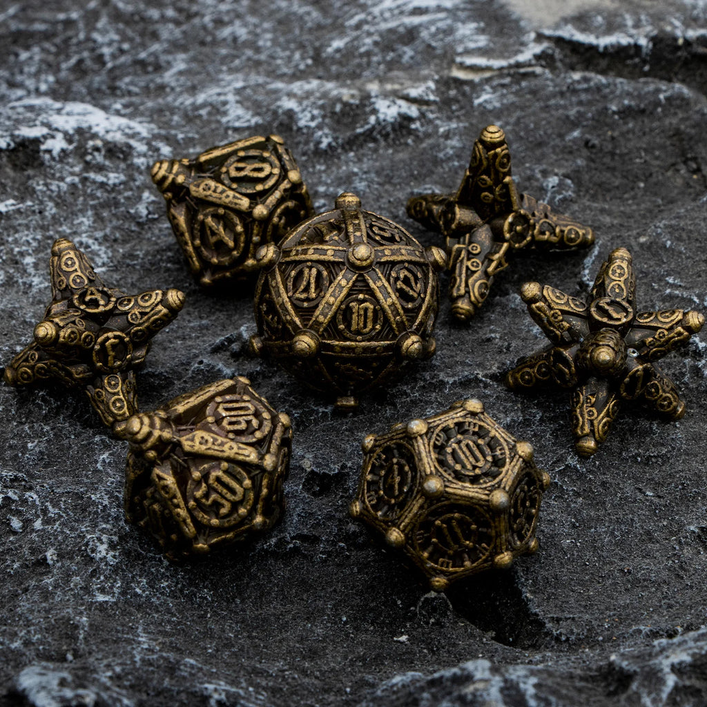 Metal DND Dice Set D&D Polyhedral Dice for Dungeon and Dragon D and D Dice Set RPG Role Playing Games D20 D12 D10 D8 D6 D4