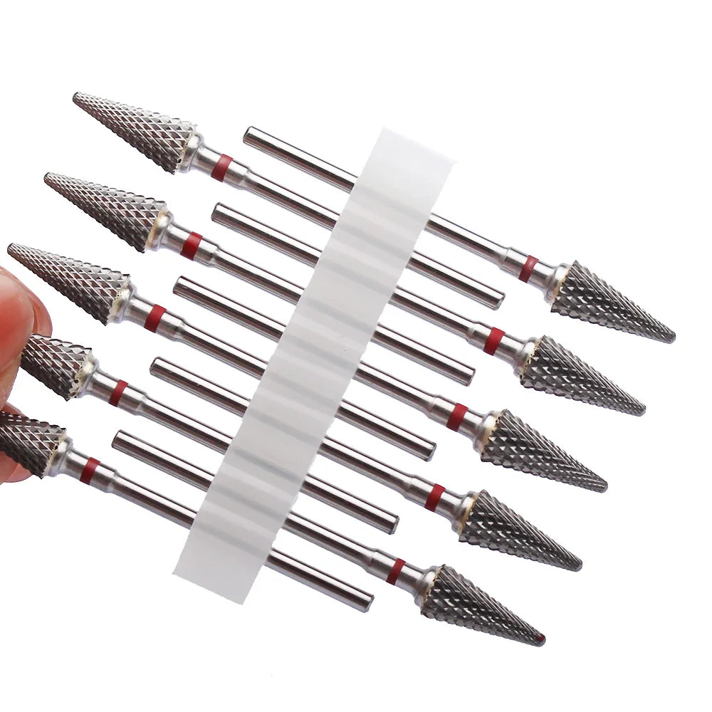 10pc Carbide Manicure Drills Nail Drill Bits Set Milling Cutters Kits Gel Polish Remover Files Electric Burr Tools Accesstries