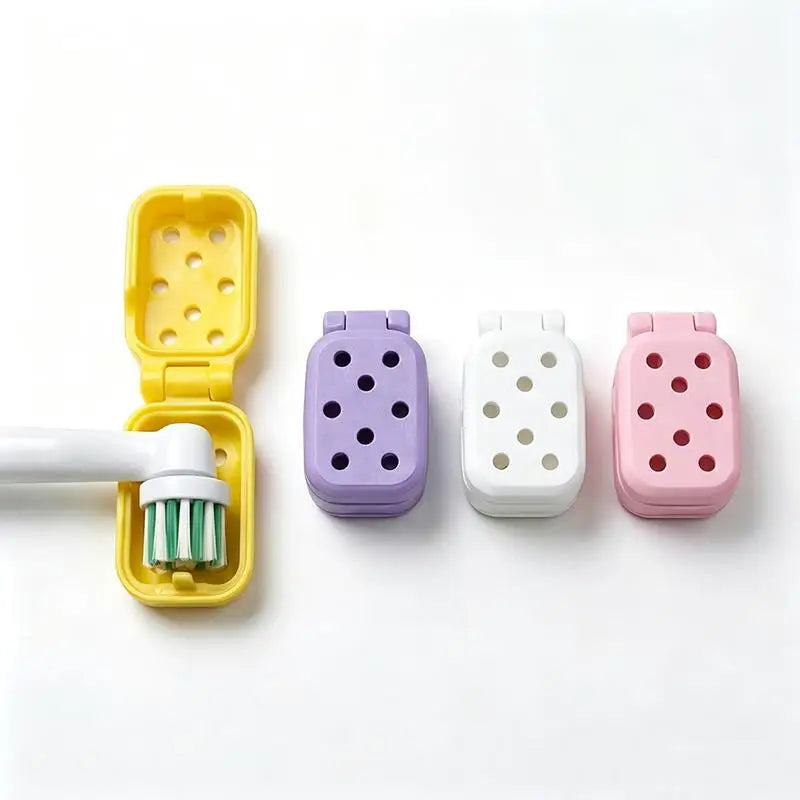 3pcs Electric Toothbrush Head Travel Case – Ventilated Protective Cover, Clean & Lightweight for Storage