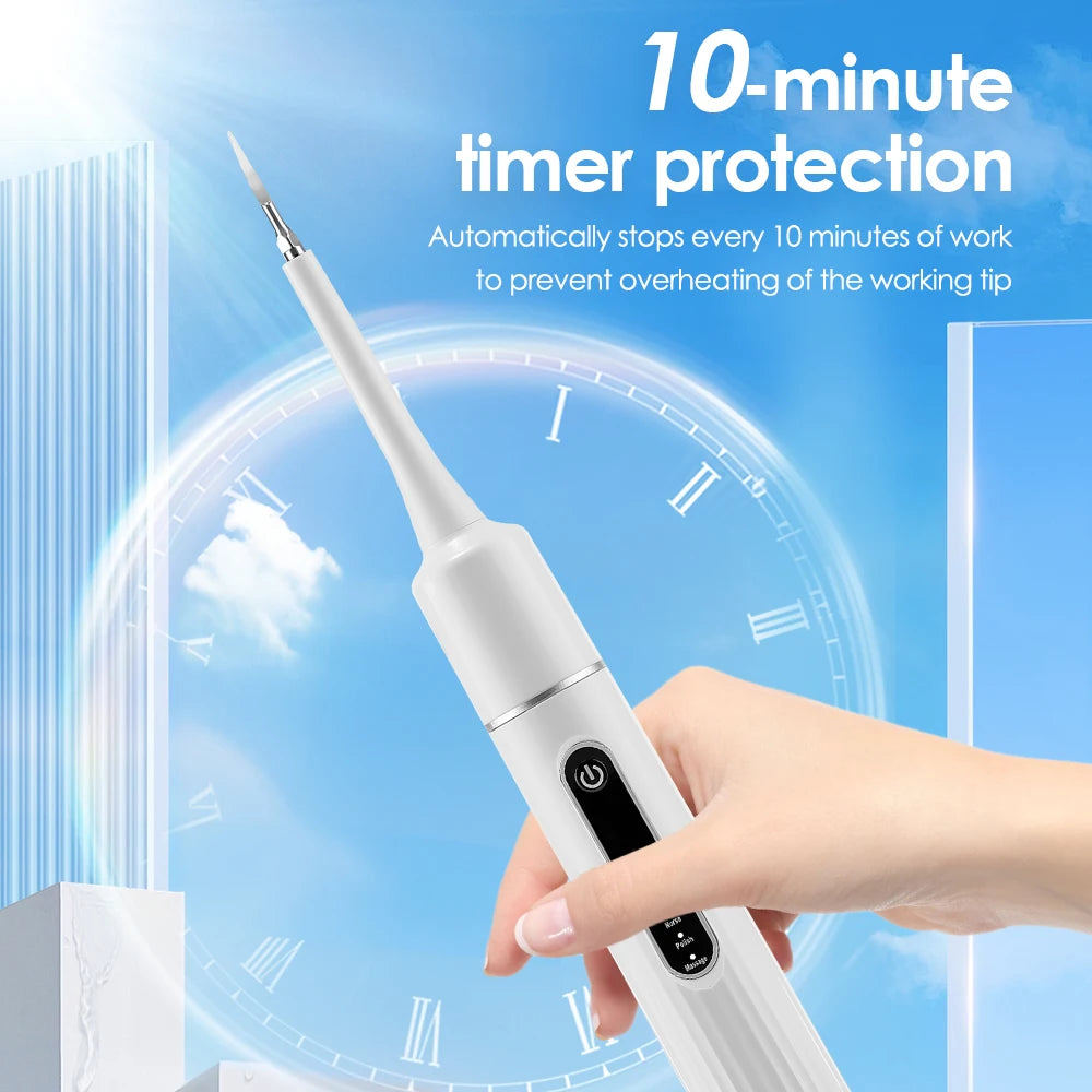 Electric Tooth Cleaner Waterproof Toothbrush Sonic Vibration Dental Scaler Plaque Calculus Tartar Remover With 5pcs Brush Heads