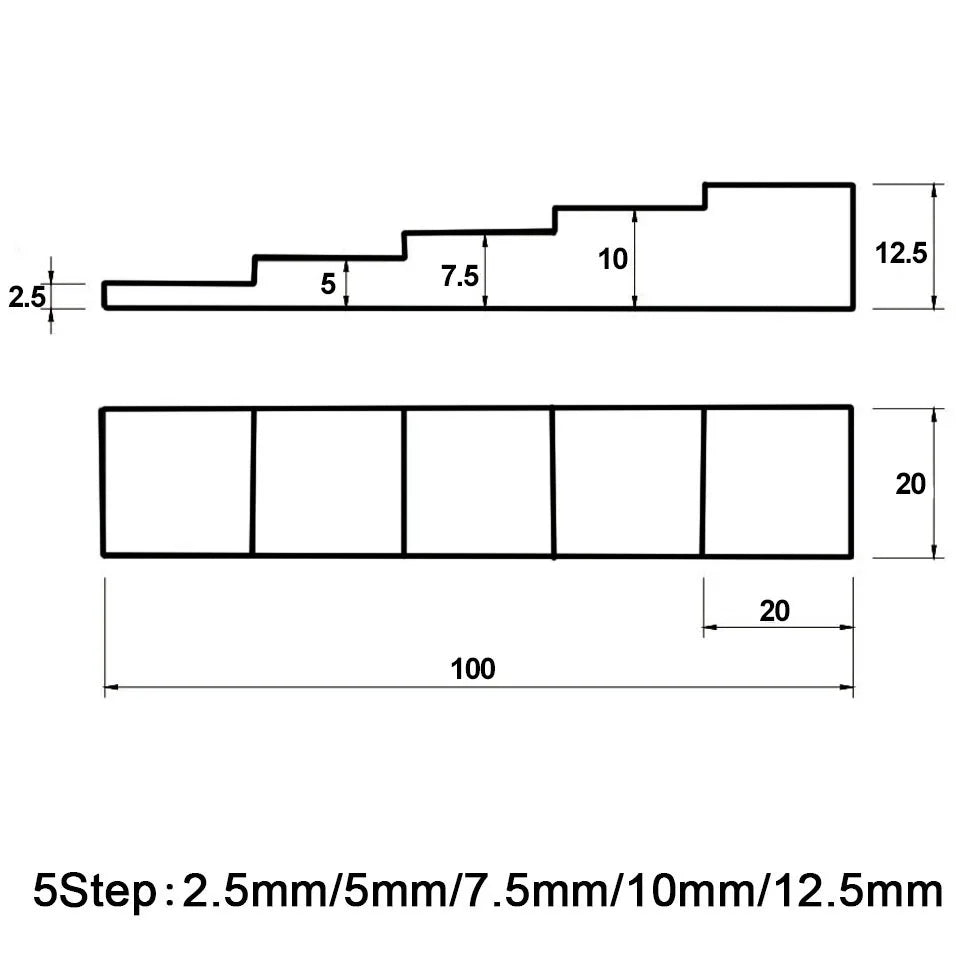 Ultrasonic thickness test blocks thickness of the test piece 4/5 step test blockcalibration block for ultrasonic thickness gauge