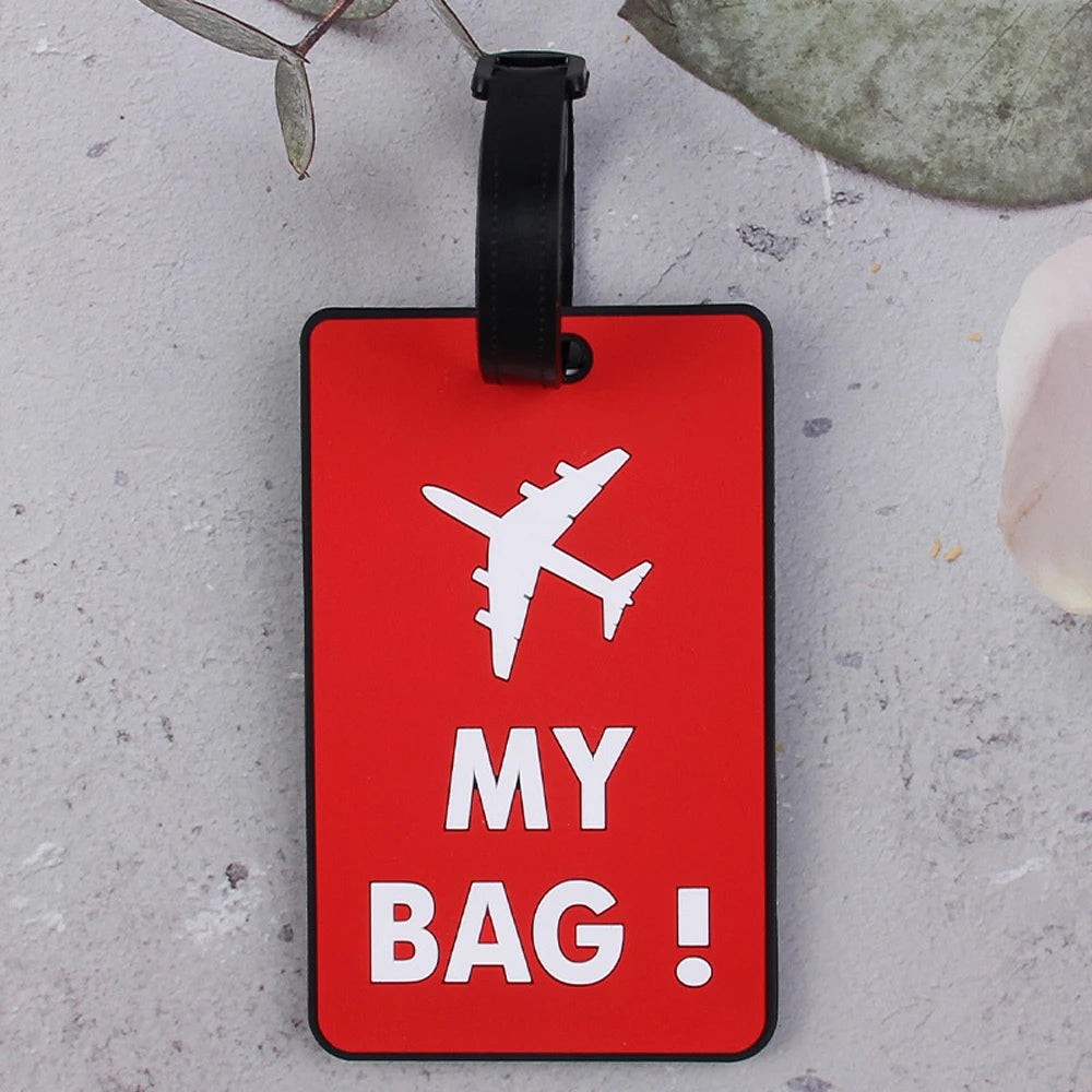 6PCS/Set Soft PVC Cute Luggage Tag Letter Travel Tag Men Women Suitcase Name Tag Bag Tags Airplane Labels Travel Accessories