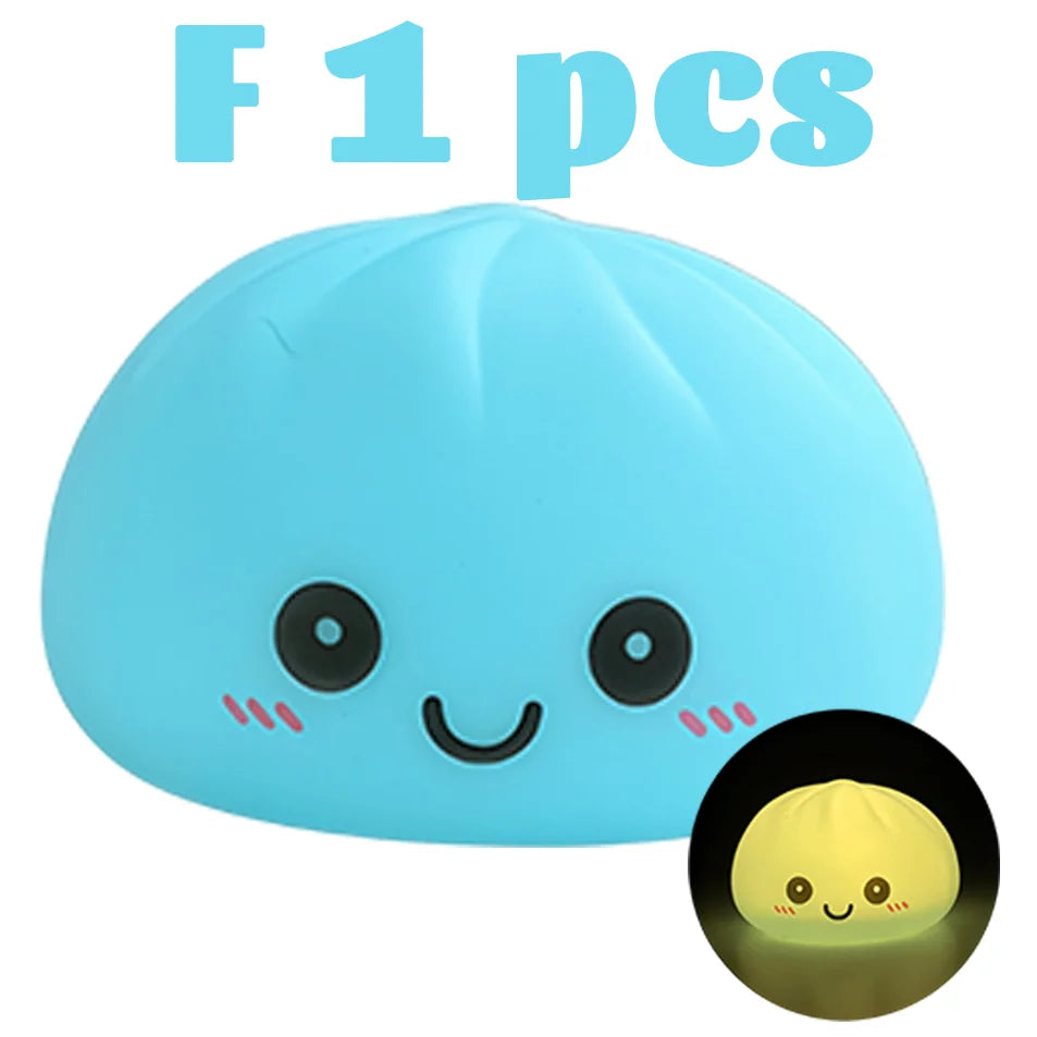 2027 New Dumpling Night Lights Glowing Dumplings Desktop Ornament Cute Glowing Dumpling Steamer Box Kawaii Dumpling Lights Gifts