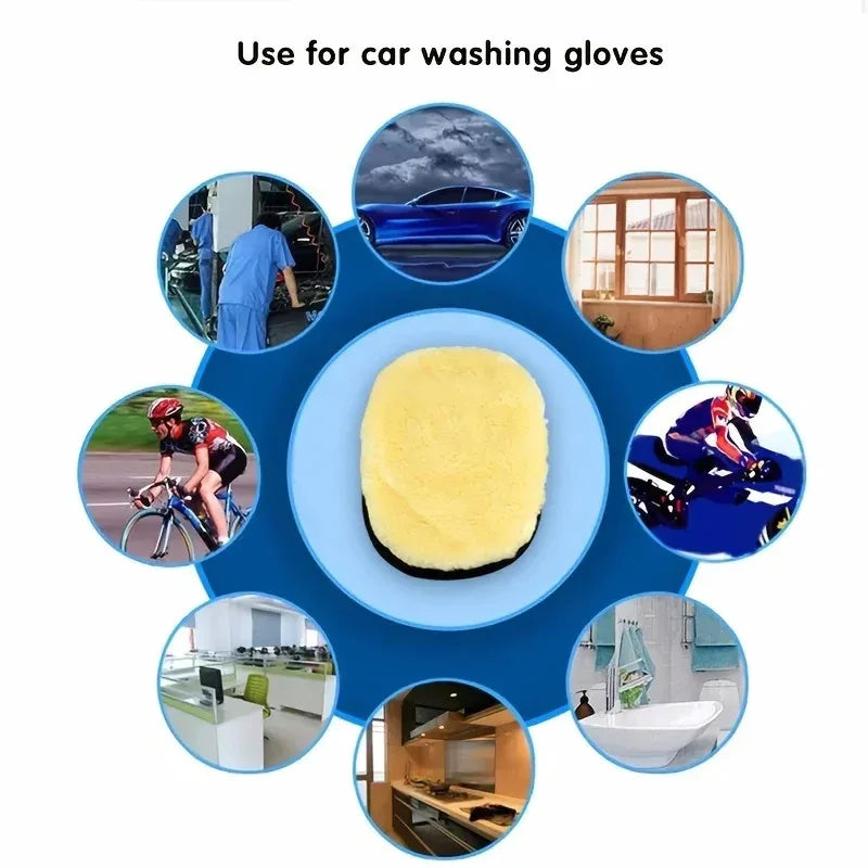 Chenille Car Wash Gloves Microfiber Wipe Car Sponge Scratch Free Car Wash Cleaning Coral Velvet Double-Sided Car Cleaning Tool