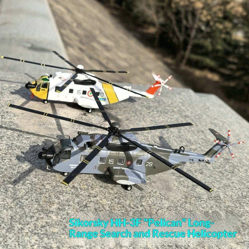 Alloy Helicopter Model Sikorsky SH-3 Sea King HH-3F Pelican Italian Military Long-Range Search Rescue Collectible Aviation Fans