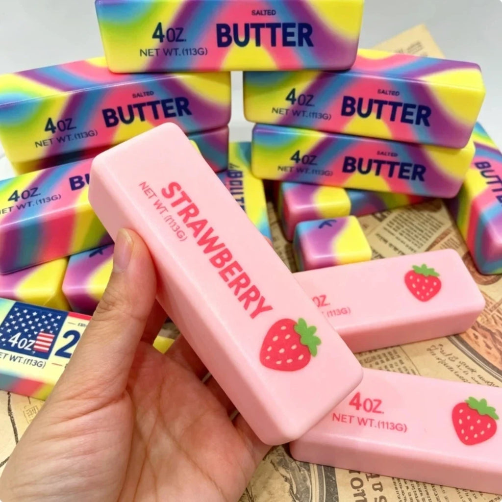 Rainbow Butter Stick Fidget Toys Squishy Elastic Cheese Stick  Funny Decompression Stress Anxiety Relief Game Squeeze Prank Toy