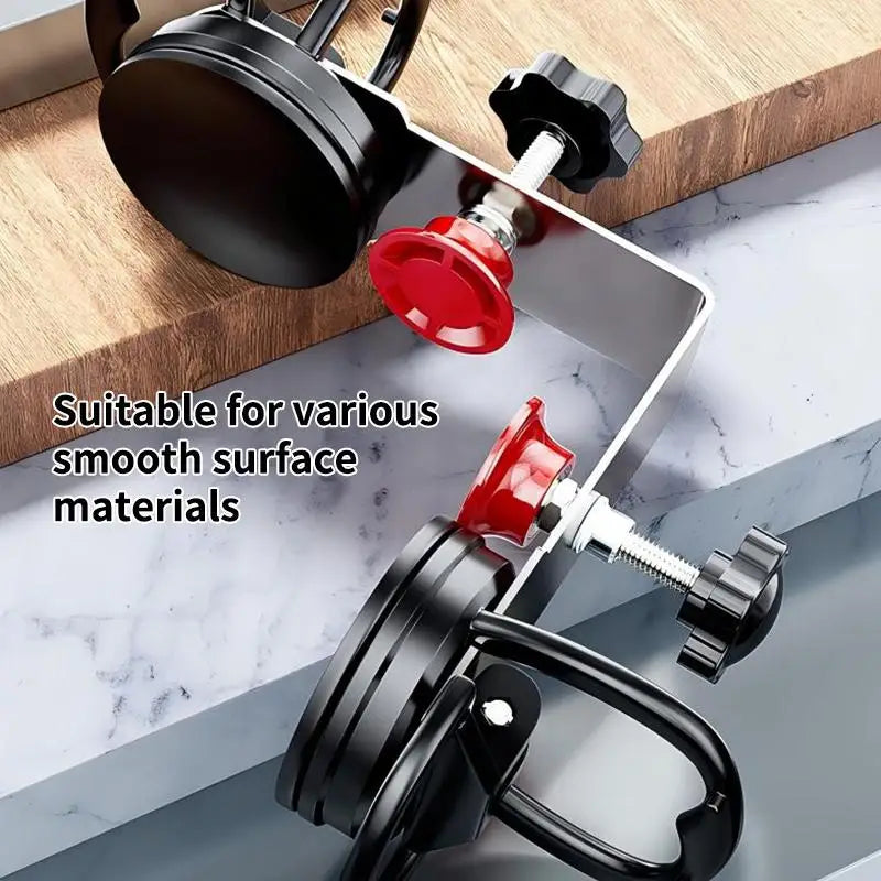 SU 1pcs 90° Tile Right Angle Suction Cup Clamp Heavy-Duty Stainless Steel Tool for Glass/Tile Corner Bonding & Leveling