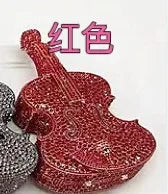 Amazing Luxury Pop Violin Crystal Evening Bag Party Handbag Diamond Clutch Bag Banquet Pouch Wedding Day Clutches