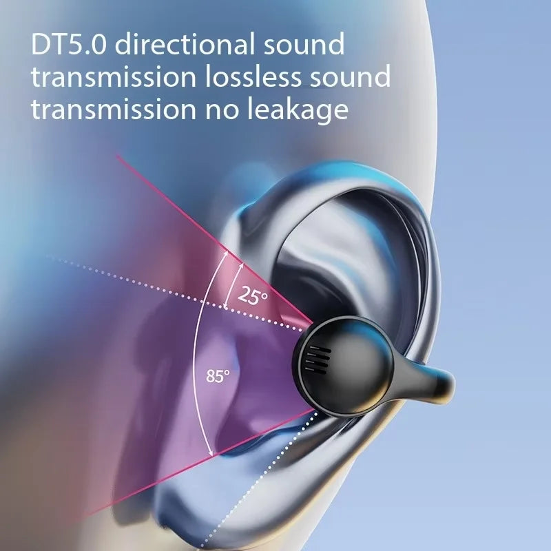 2026 New Mirror Digital Bisplay Soft Rubber Ear Clip Wireless Bluetooth Headset Noise Reduction HD Lossless Suitable For Sports