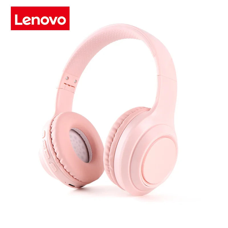 Newest Lenovo Wireless Headphones Bluetooth Earphones Foldable Headset Helmets with Mic Support TF-Card Noise Reduction Earbuds