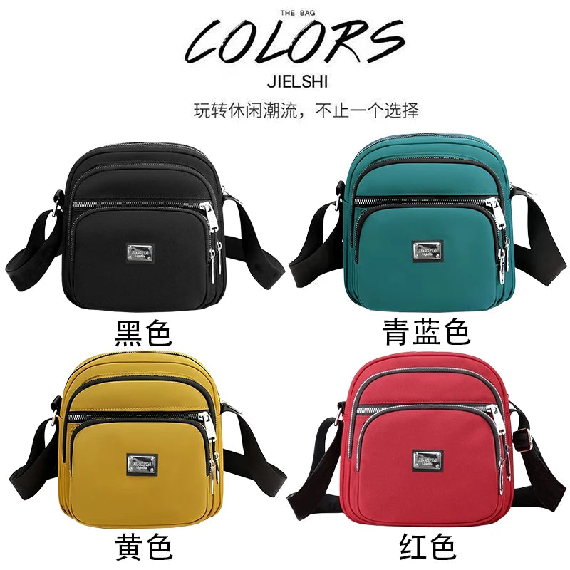 Daily Wear Slim Multi-layer Shoulder Bag Adjustable Wide Strap, Simple Solid Color Crossbody for Ladies Casual Street Matching