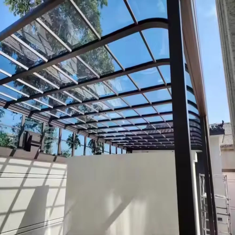 Clear Polycarbonate Awning Door Window Canopy Rain Cover Sunshade UV Protection Outdoor Entrance Porch Shelter Modern