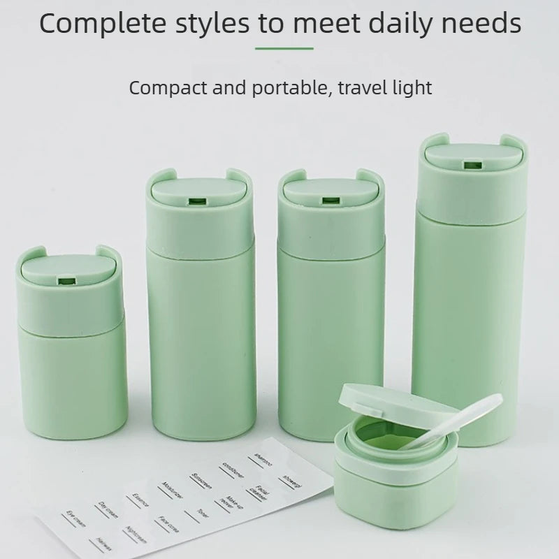 Leakproof Refillable Travel Bottles Set Squeeze Tubes Portable Multipack 5 Pieces with Labels for Travel Camping Gym Hotel