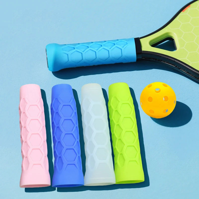 1pc Shock-absorbing Sleeve And Anti-slip Silicone Grip Reusable Silicone Racket Grip Sleeve For Tennis Rackets