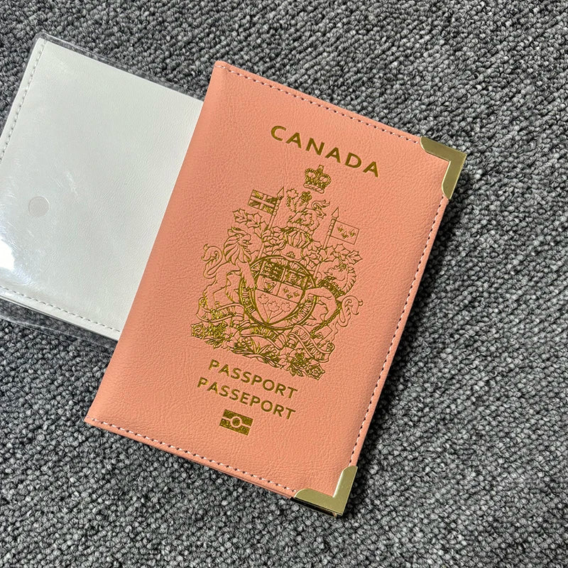 Canada Passport Cover Protector for Women Men Travel Pu Leather Canadian Passport Cards Case Protector Holder Travel Wallet
