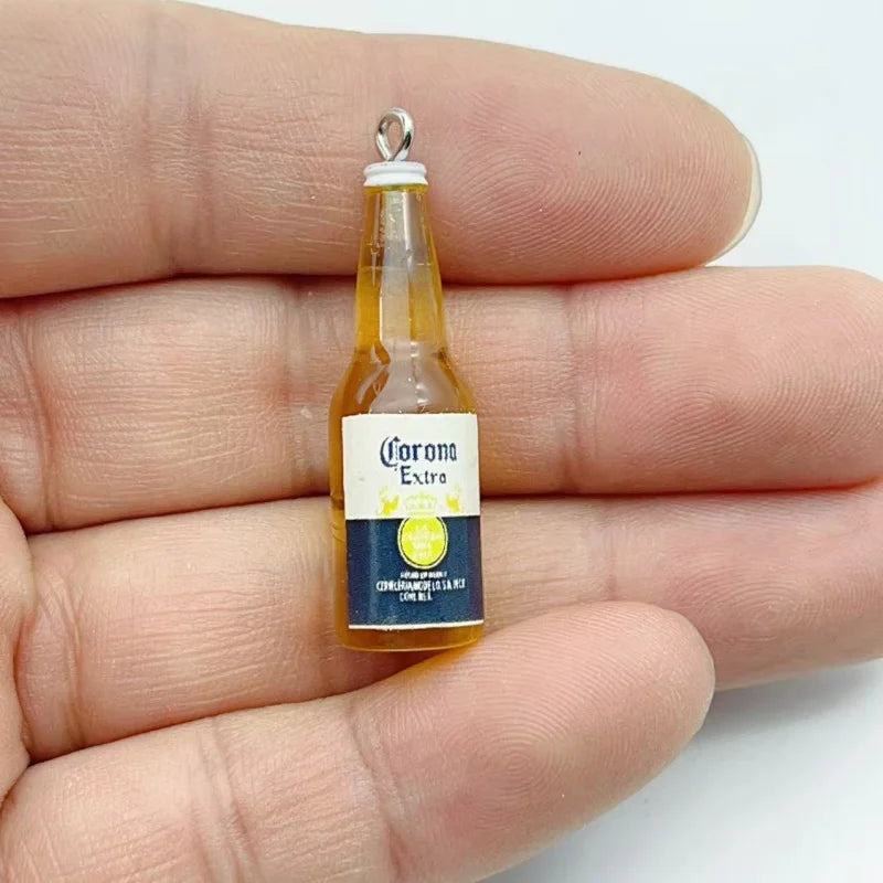 10Pcs Random Mixed Mini Liquor Bottle Resin Charms Simulation Drink Bottle Pendant DIY Handmade Jewelry Keychain Accessories