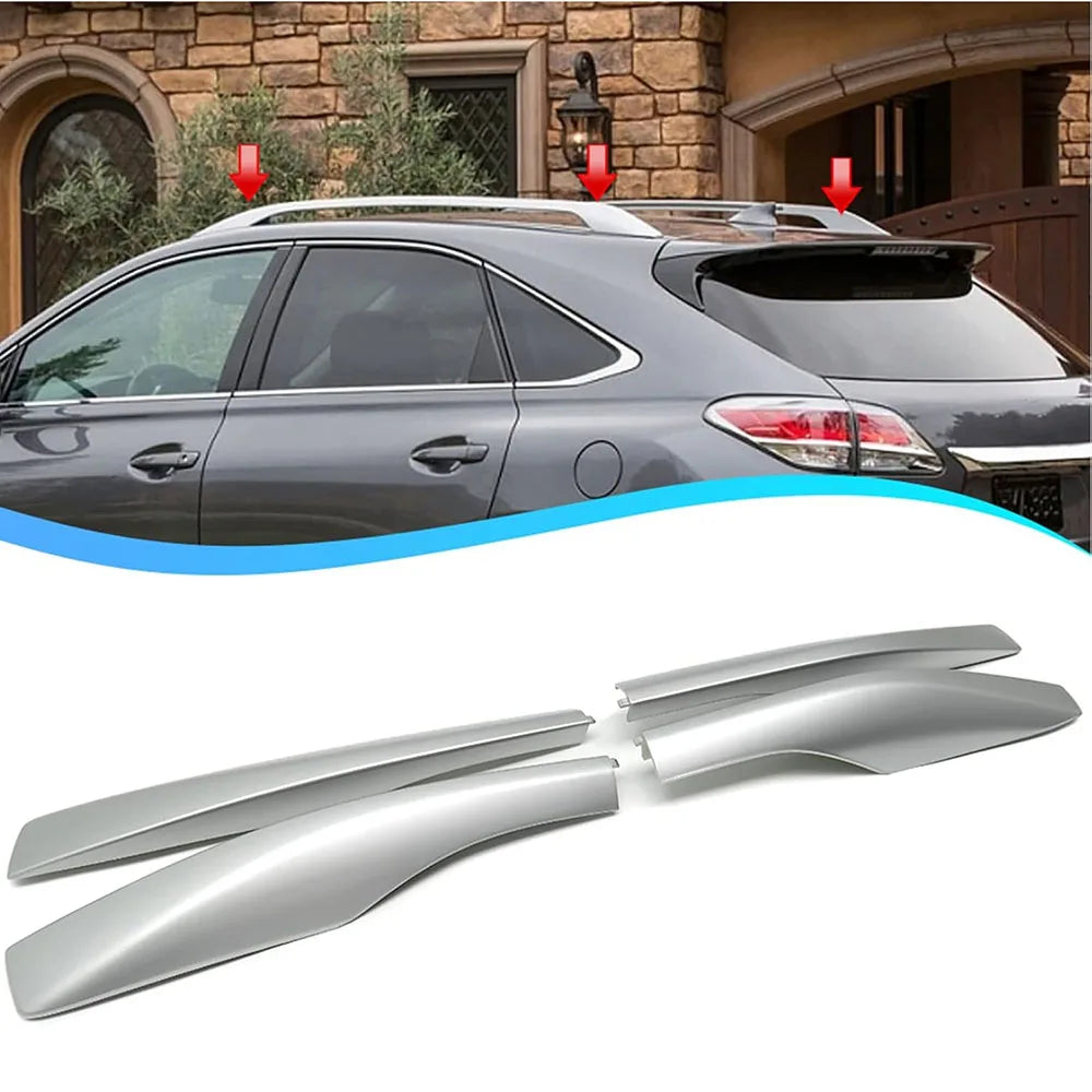 4PCS Silver Roof Rack Rail End Protective Shell Cover Trim For Lexus RX RX350 2010-2015 Car Roof Rack Rail End Cover Shell