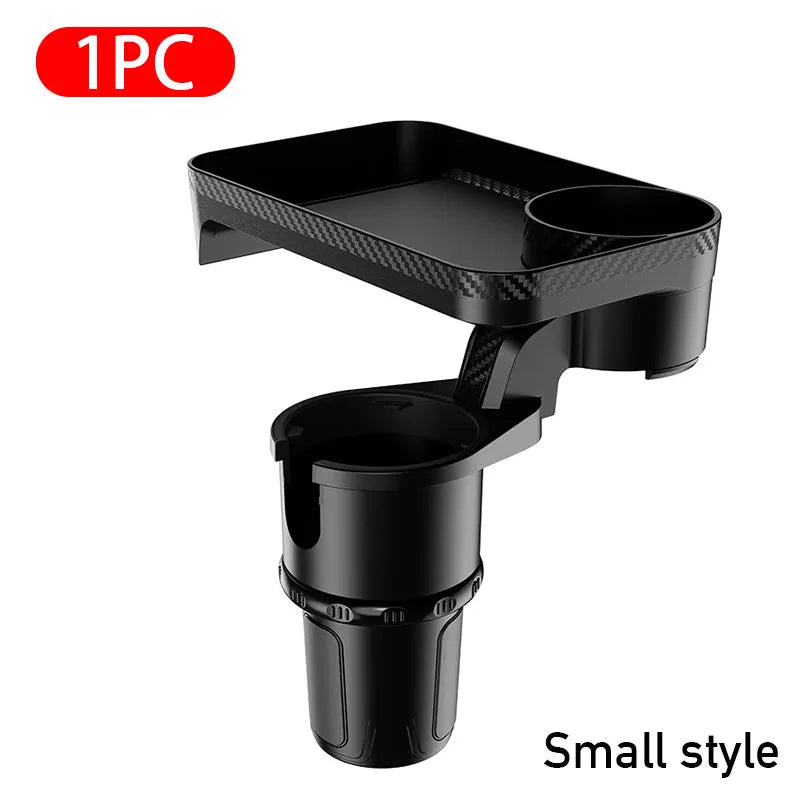 SEAMETAL Premium Car Cup Holder Expander Multi-Function Drink Holder with Food Table 360-Degree Adjustable Base Tray for Snack