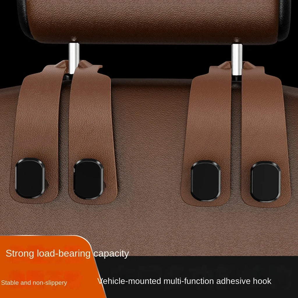 Fit for Headrest Hook Seatback Storage Rack Backpack Holder Multi-Functional Suede Double-Ended Hook - Universal
