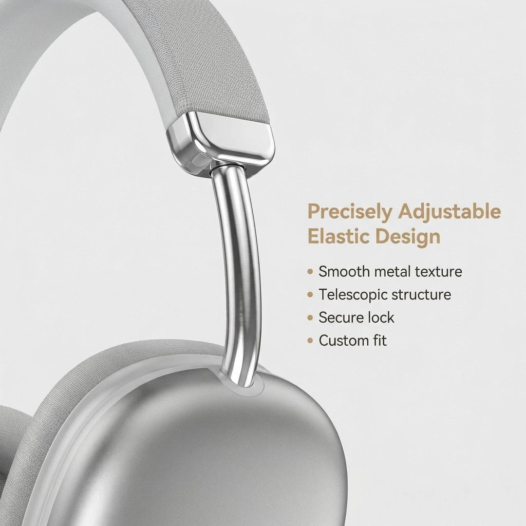 Fabric Headband Bluetooth Over-Ear Headphones Breathable Comfortable Metal Adjustment for Student Music Lover Office Worker