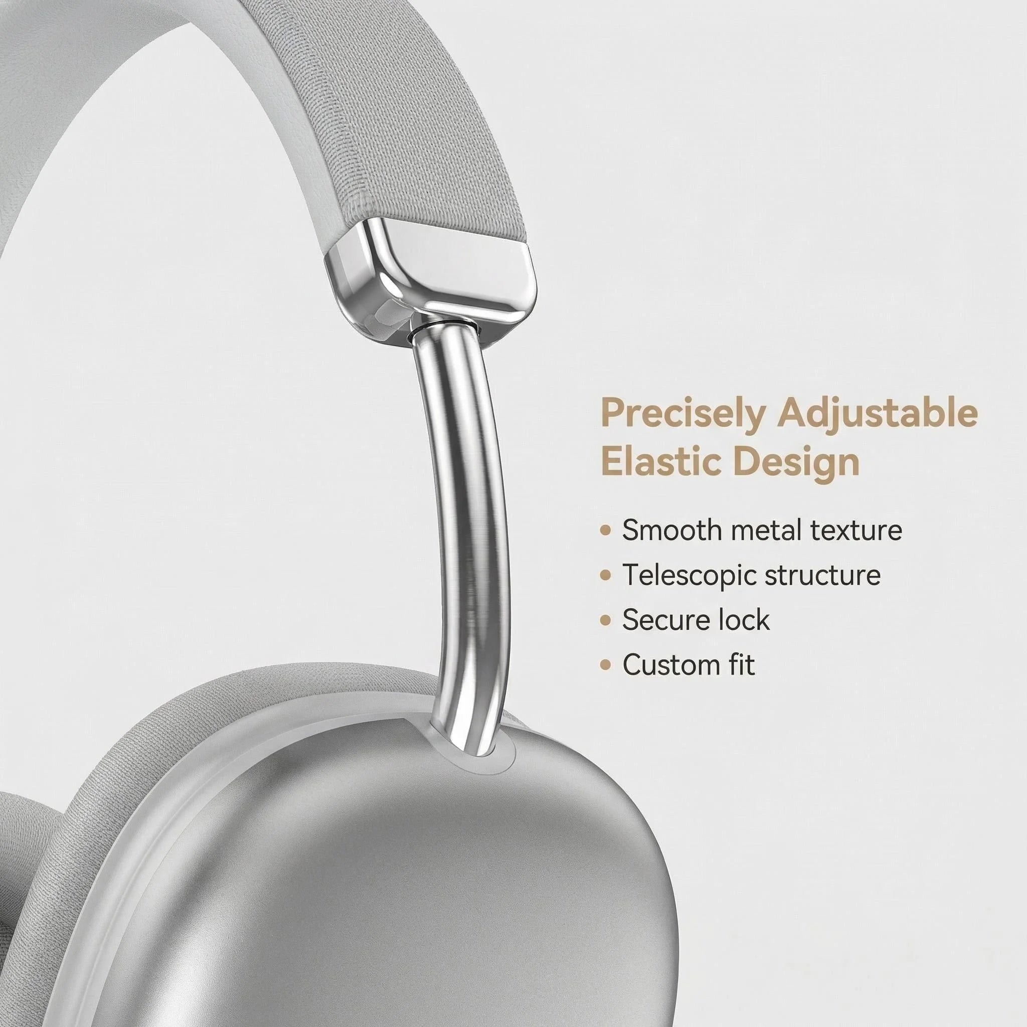 Fabric Headband Bluetooth Over-Ear Headphones Breathable Comfortable Metal Adjustment for Student Music Lover Office Worker