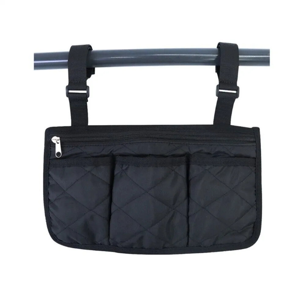 Multi-pocket Wheelchair Hanging Bag Multifunctional Waterproof Arm Rest Pouch Large Capacity Stroller Hanging Bag Stroller