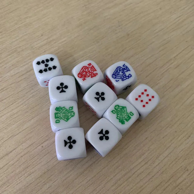 10 Piece Poker Dice Puzzle Game  6 Sided Dice Game Accessory 15mm