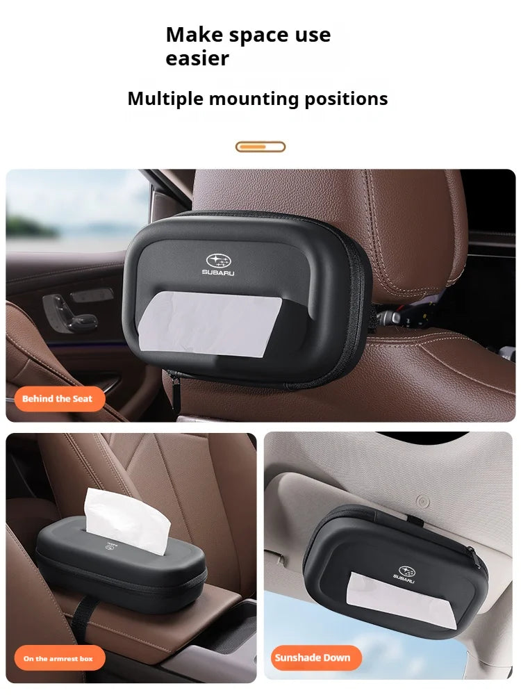 For Subaru Ascent BRZ Forester Impreza Legacy Outback WRX VX Car 3D stereoscopic Extra-Long & Large tissue box Auto Accessories
