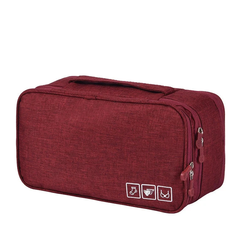 Portable Travel Underwear Organizer – Foldable – Zippered Storage Bag for Bras, Socks,and Underwear – Compact Suitcase Organizer