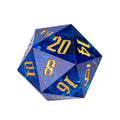 Cusdie 33mm Rainbow Film D20 Dice, 20 Sided Resin Sharp Edges Dice, Single D20 Polyhedral Dice, for Role Playing Board Game