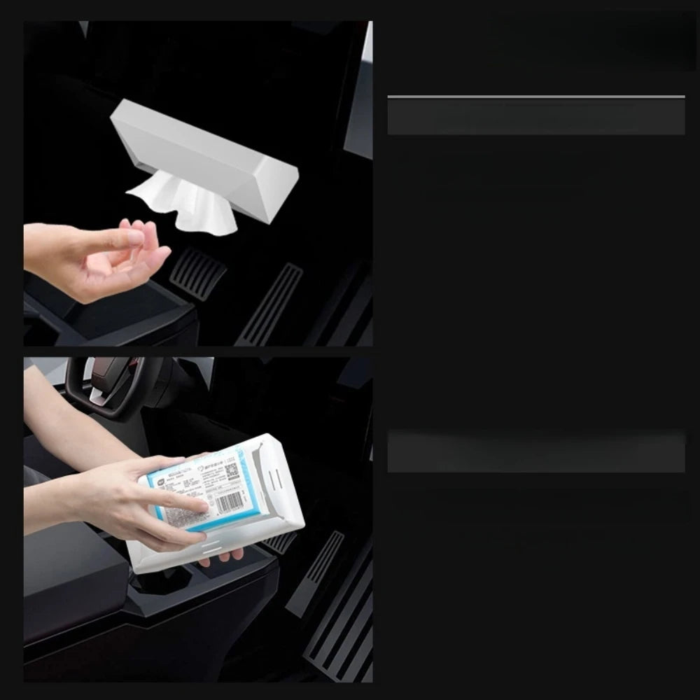 Silicone Car Tissue Box For Tesla Model Y 3 X S Seat Back HangingTissue Holder Box With Fix Strap Auto Interior Accessories