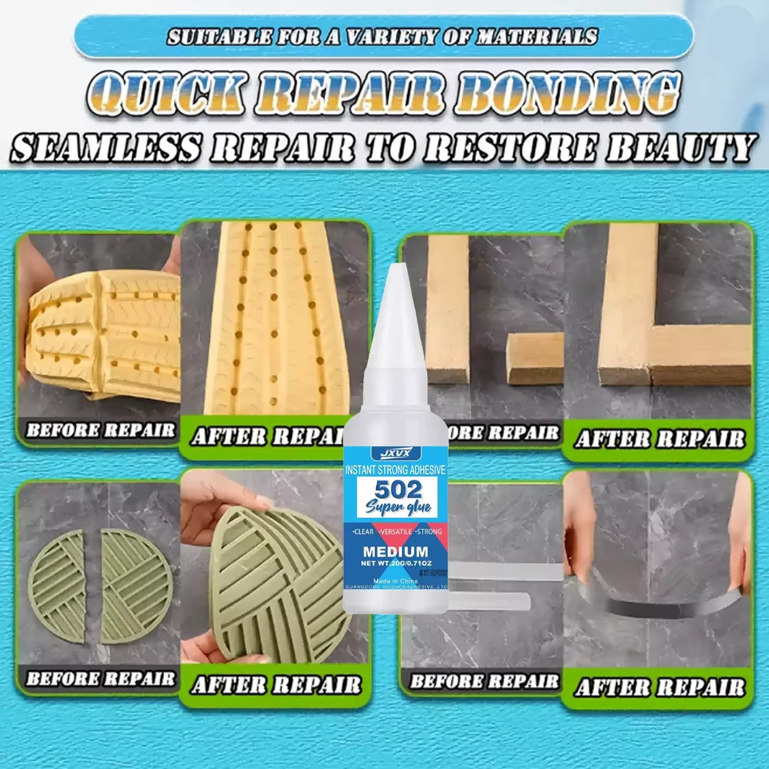 5PCS 502 Super Adhesive Multi Functional Adhesive, Used for Metal, Plastic, Daily Maintenance, DIY, and Small-Scale Process Repa