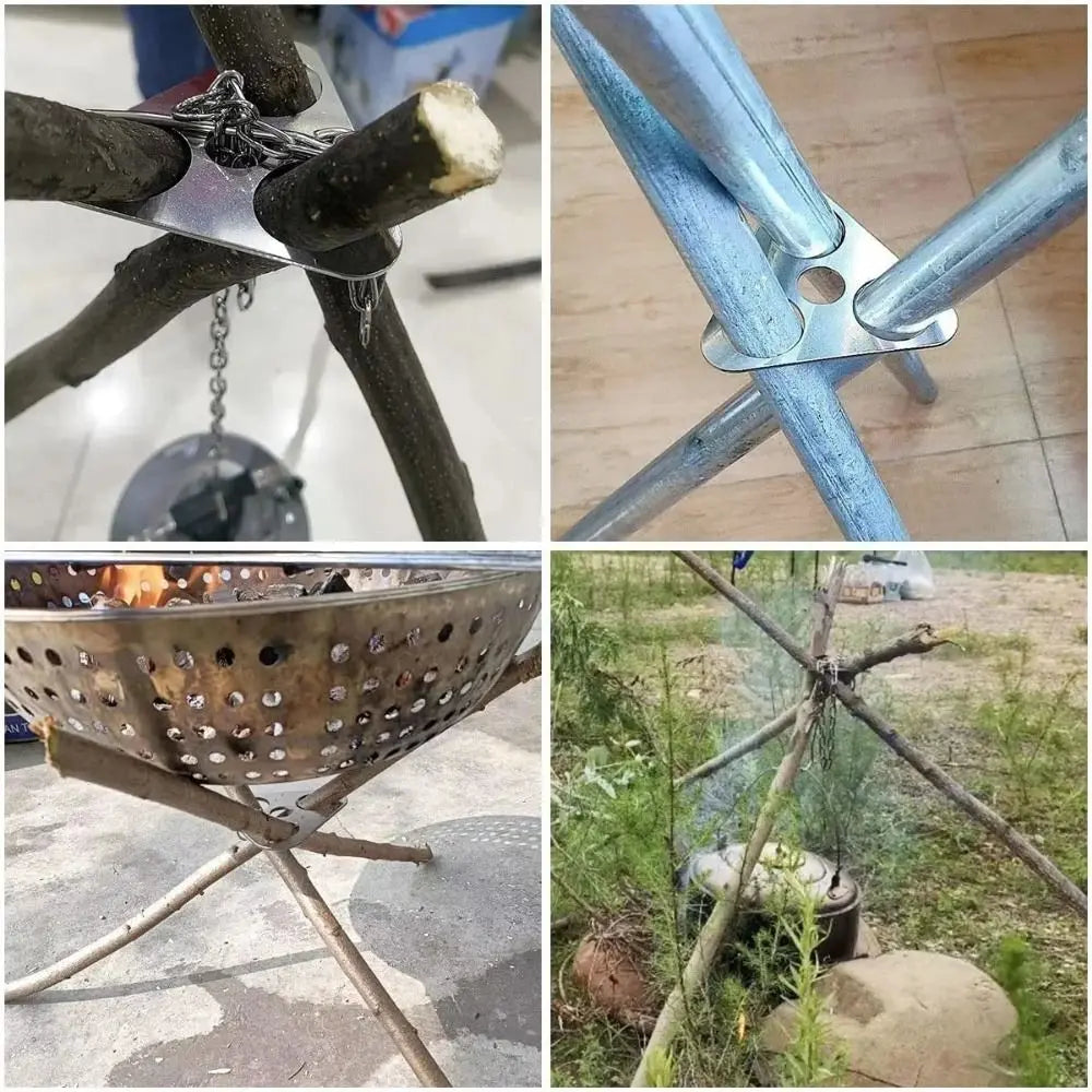Cooking Accessories Portable BBQ Tripod Detachable Adjustable Camping Tripod Multifunction Hanging Rack Picnic