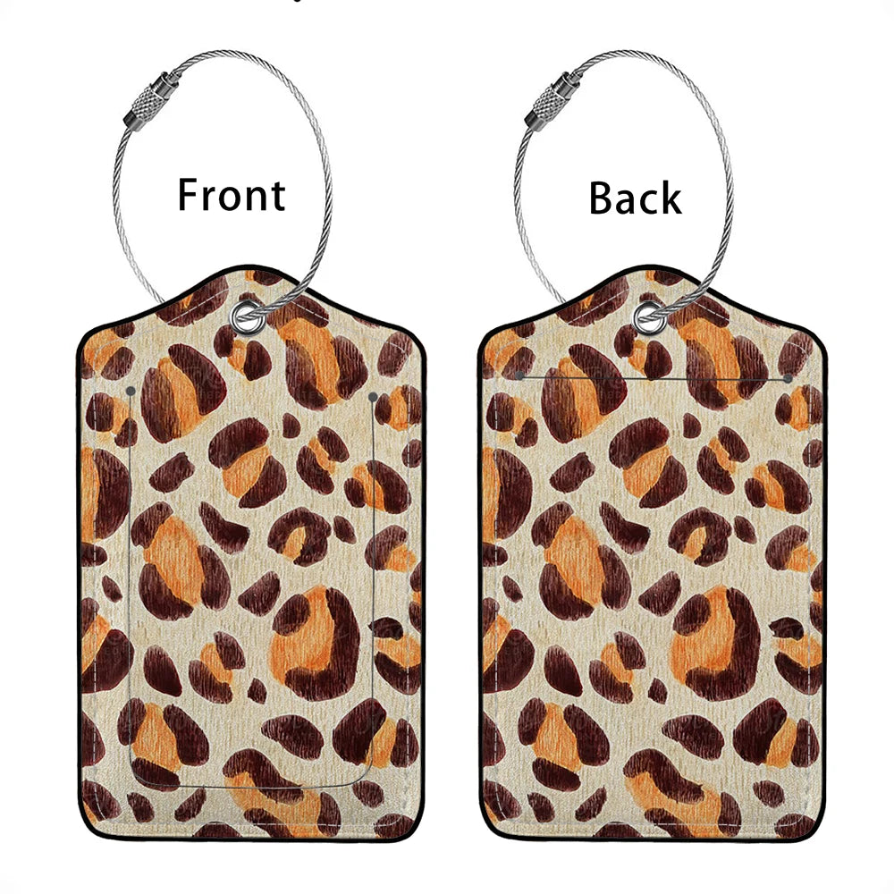 HOT SALE Cute animals Leather Business Luggage Tag Suitcase Address Label Luggage Boarding Case Label Name ID Address Clip